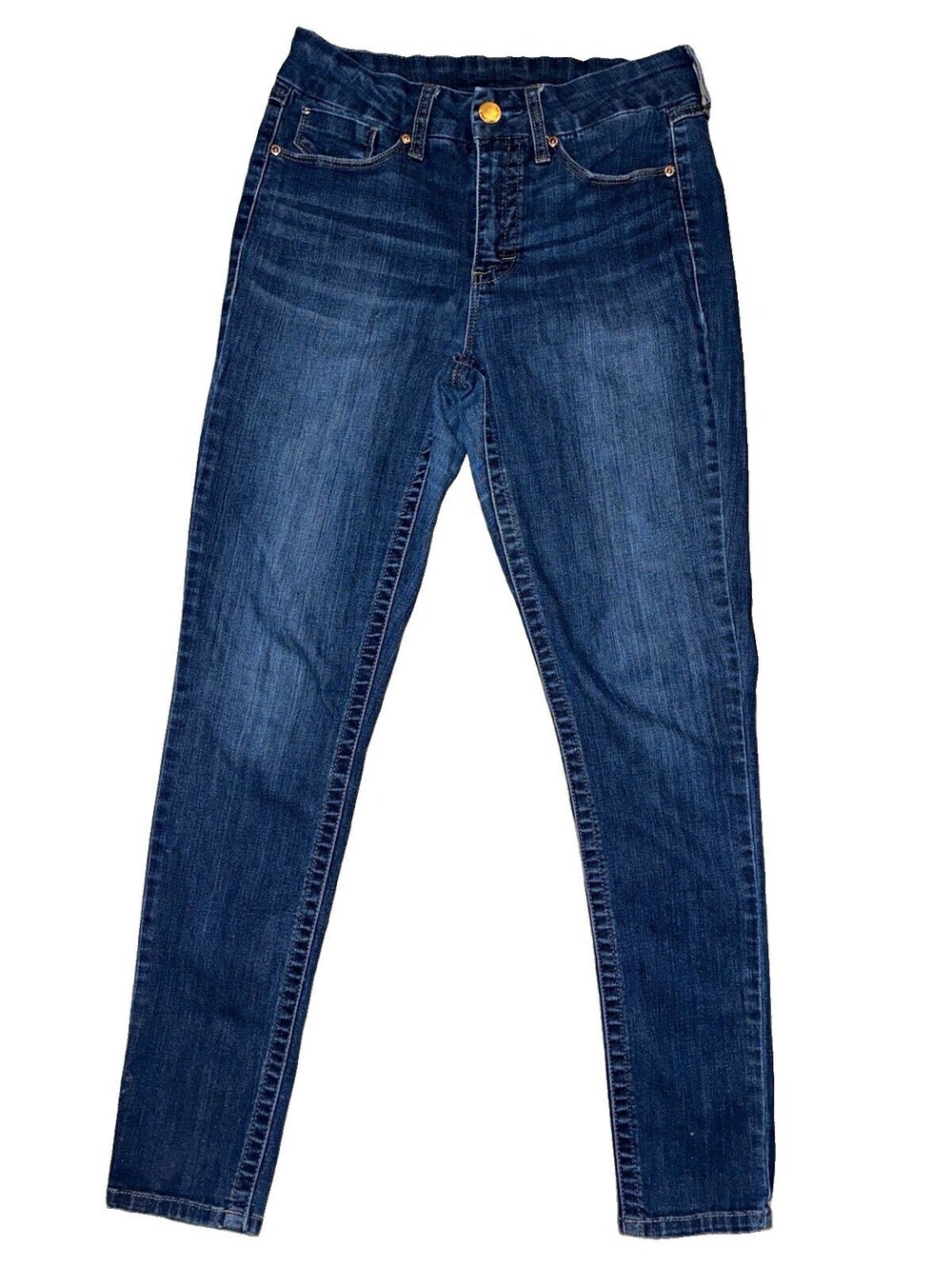 Seven7 Women's Blue Denim Skinny Jeans Stretch 5-Pocket Button Zip Size 6